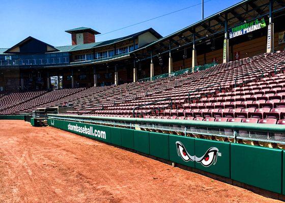 Storm Stadium Backstop Padding Installed and Manufactured by Collins Company