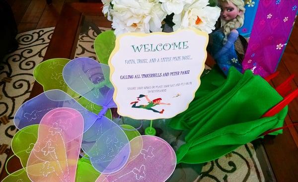 You Bring the decorations and invite your friends.. Tinker Bells & Peter Pans this party..