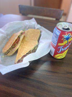 Cuban deluxe sandwich and cola champagne