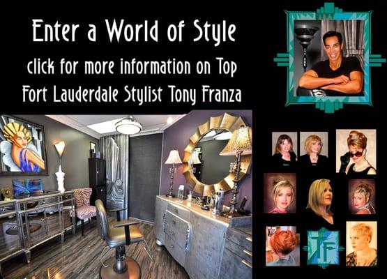 Premiere hair stylist Tony Franza offering the finest hair salon services in Fort Lauderdale