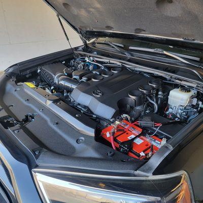 Engine bay cleaning and conditioning