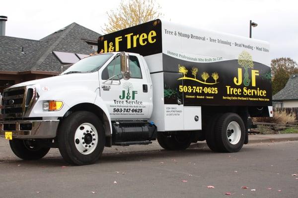 The dump truck with the new emission on it. For cleaner burning.