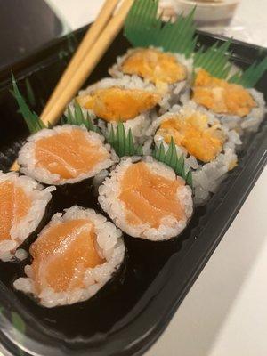 Salmon Roll, Sweet Potato Tempura Roll