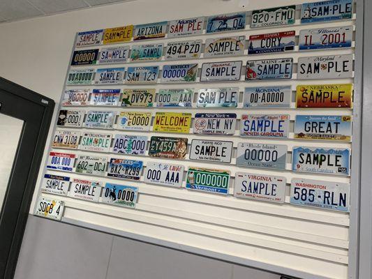 Cool wall of the 50 states license plates