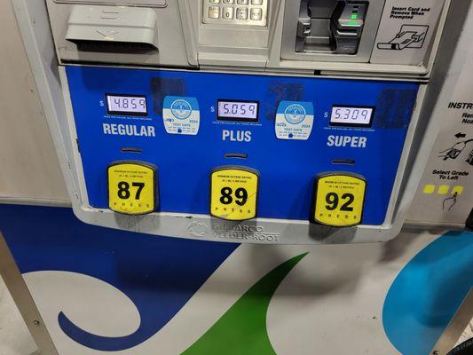 The gas prices with card as of Sept. 28, 2023