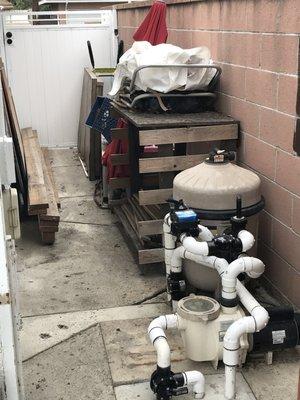 Pool pump connection.