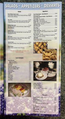 Menu - Salads, Appetizers, Desserts