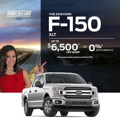 2019 Ford F-150 XLT Up To $6,500 OFF MSRP*