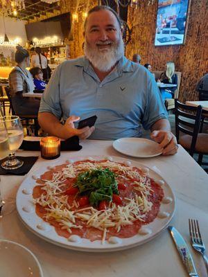 Beef carpaccio appetizer