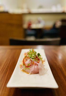 Hamachi appetizer, beautiful presentation!