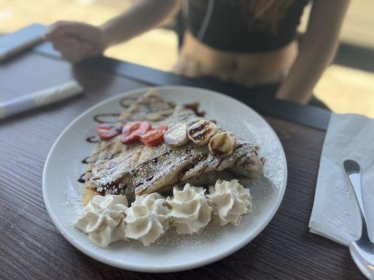 Strawberry banana and Nutella crepe...so big!