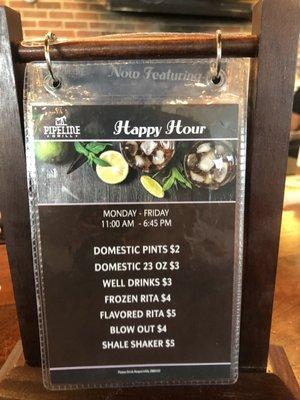 Drink menu