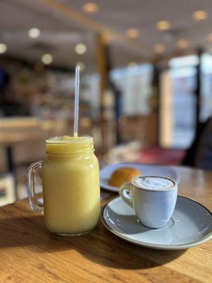 Passionfruit juice and a cortadito