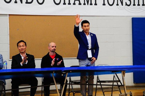 Grand Master Ki Moon Kwon, before a competition.