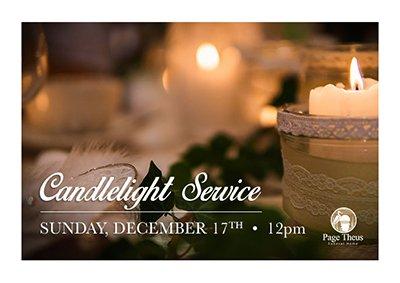 Join Our Candlelight Service Sunday, Dec. 17th at 12pm