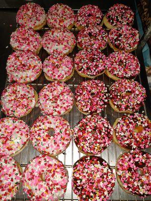 Limited Edition Valentine Sprinkle Glazed Donuts