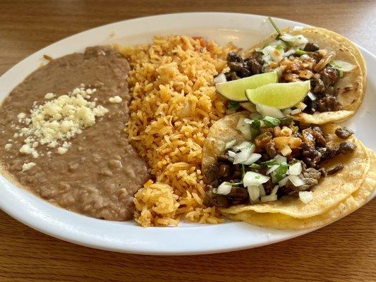 Carne Asada Taco Plate