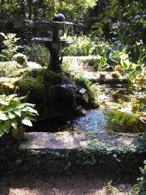 A fountain in the gardens.