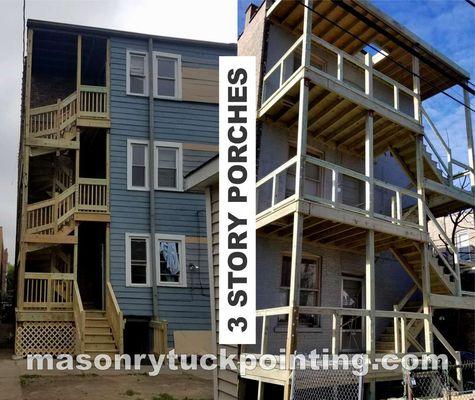 3 Story porch construction by EDMAR Corporation