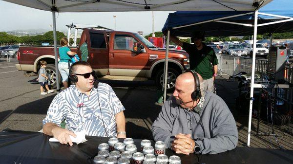 Dickman and Hart doing pre-UH football game broadcast.