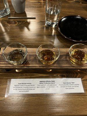 Flight of whiskey