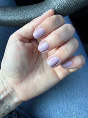 Sloppy manicure