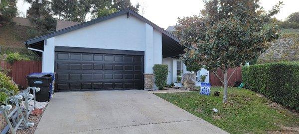 Complete Exterior painting all stucco eaves fascia was back roll for solid quality results