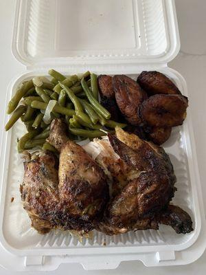 1/2 Chicken with String Beans & Plantains