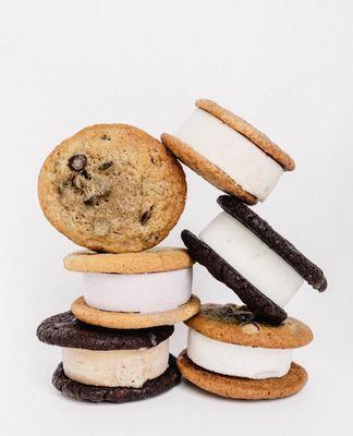 Variety of cookies ice cream sandwiches