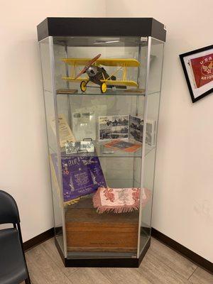 Drew Field historical display case