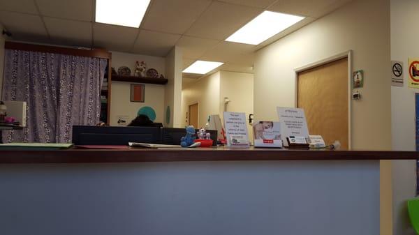 Front desk and sitting area