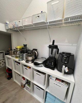 Family of 4's Closet under the Stairs for Kitchen appliances and back-stock in Miramar.