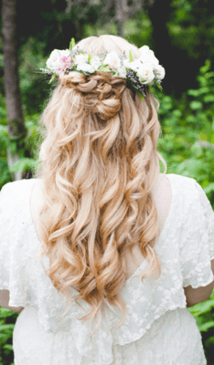 hippie bridal hair
 photo by tara beth photography