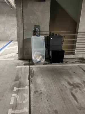 Random junk left in parking garage for months on end