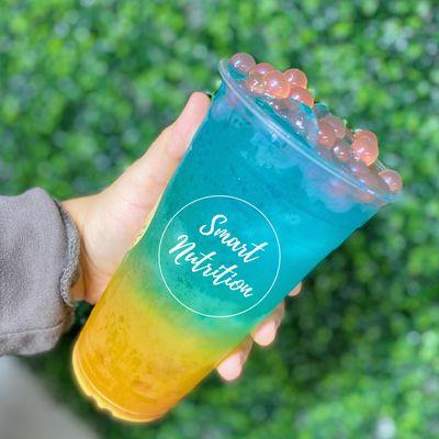 Blue razz boba tea