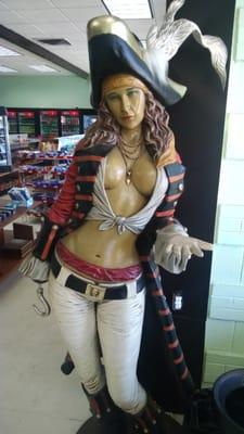 Cool statue, pirate girl.