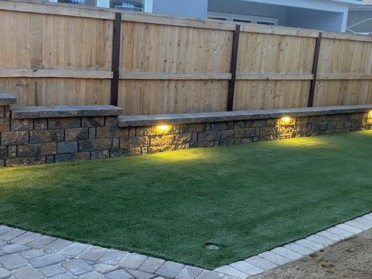 Turf, stone work and lighting came out amazing!