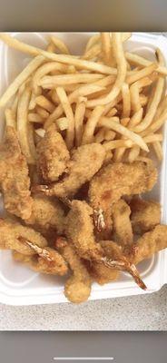 Baby shrimp with French fries