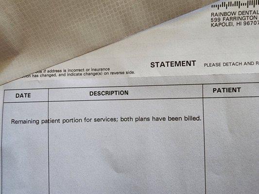 What kind of billing statement is this? Do you expect patients to pay for a bill without knowing what you are charging?