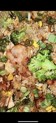 Shrimp and Bacon fried rice.