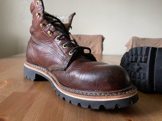 Boot resole + leather conditioning