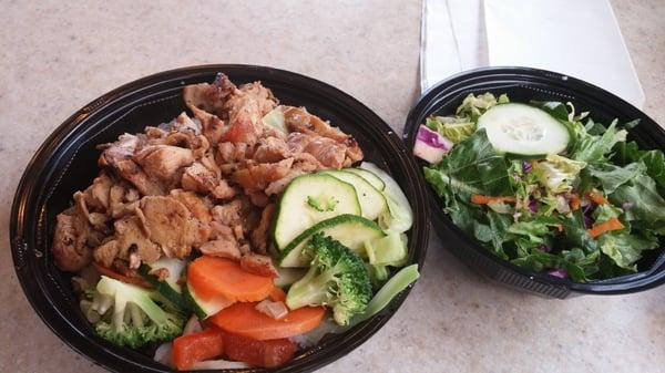 Teriyaki Chicken Bowl and Salad