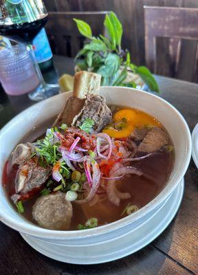 24hr bone broth beef rib Pho