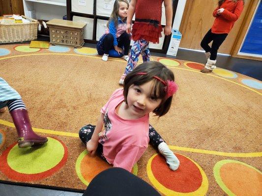 My daughter at circle time.