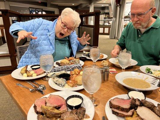 A cute photo of my mom, before she eats the likely contaminated oysters.