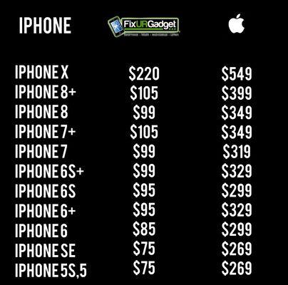 We've lowered our prices on all of our Apple screen repairs.