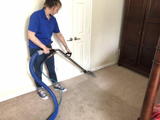 Carpet steam cleaning