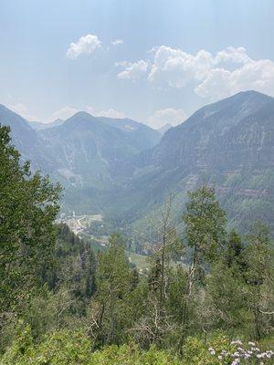 View of telluride from near Bridal Veil Falls