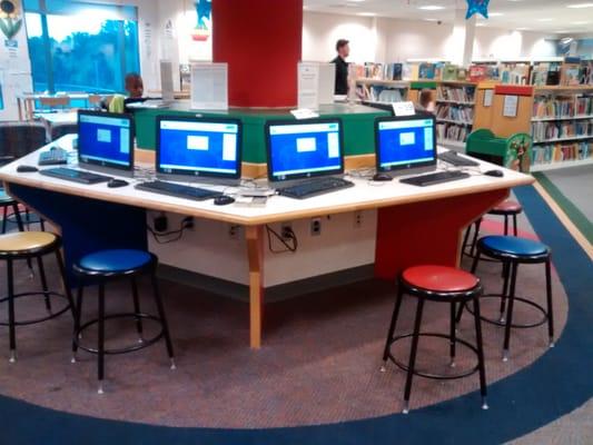 Computers in the children's section.