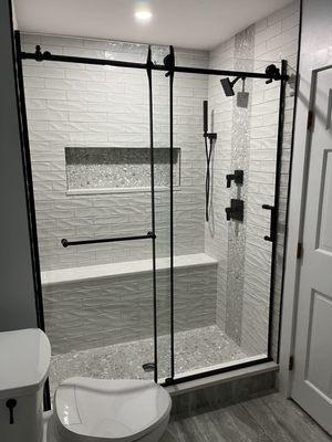 Custom walk in shower (curbed)